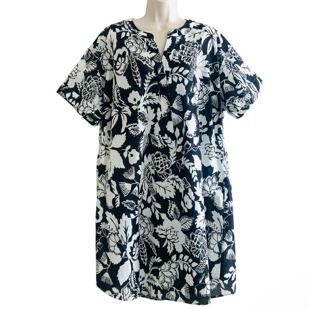 ArTeSÄNDs Amadeus Cantata Forte Black White Print Cotton Dress Size 12-14 NWT - Picture 2 of 15